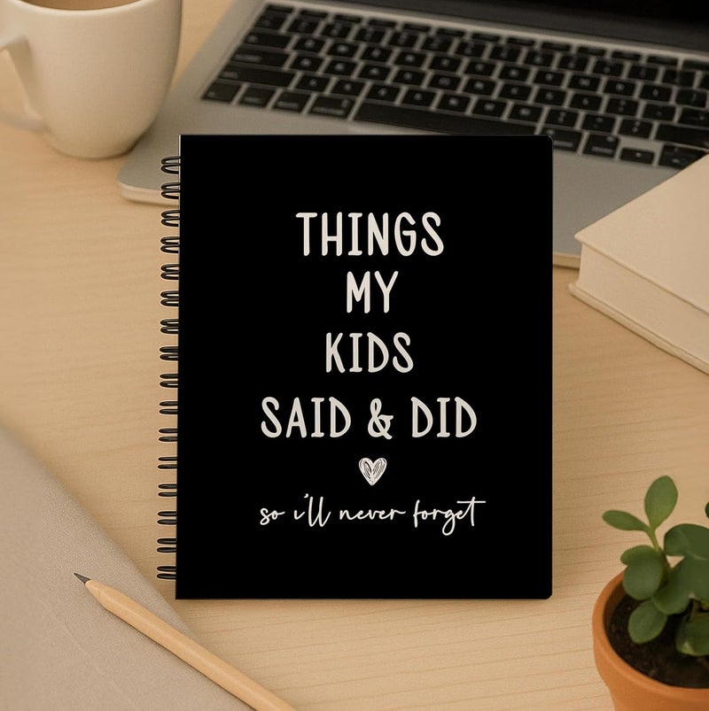 bitCNY Things My Kids Said & Did Notebook – Funny Quote Memory Journal for Parents – Black and White Design, Keepsake for Moms and Dads - 5.5x8.3 Inch 309 - Image 3
